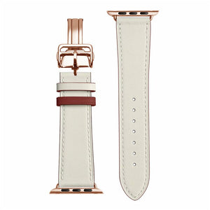 Swift Leather Single Tour Folding Rose Gold Buckle Strap