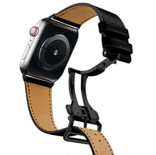 Load image into Gallery viewer, Apple Watch Band - Swift Leather Single Tour Folding Buckle-Apple Watch Bands-ubands
